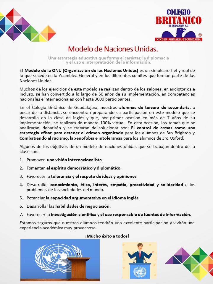 Modelo de Naciones Unidas Colegio Británico de Guadalajara